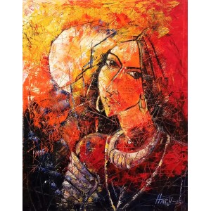 Harji Lal, 18 x 24, Acrylic On Canvas, Figurative Painting, AC-HAR-005 Harji Lal, 18 x 24, Acrylic On Canvas, Figurative Painting, AC-HAR-005